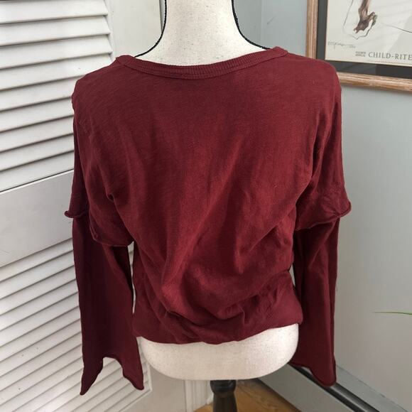 WILT Womens Top Small Burgundy Red Easy Layered Pullover Whimsigoth Fall - Picture 5 of 12